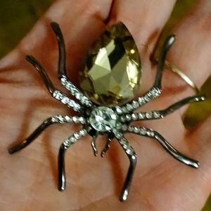 Crystal Spider Brooch NWOT